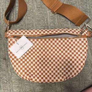 Tan Checkered Women's Bag